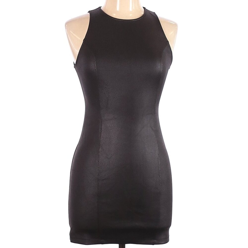 EUC JACK Size XS Snakeprint Sleeveless Black Bodycon Dress